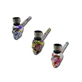 PIPA PYREX 12,5 CM CALAVERA METALIZADA
