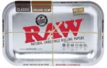 RAW METALIC SILVER ROLLING TRAY - SMALL